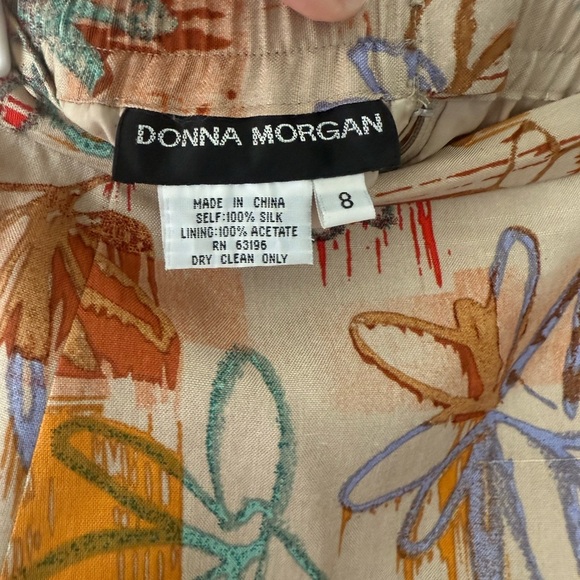 Vintage Donna Morgan Orange and Pink A-Line Skirt Casual Resort Wear 100% silk - Picture 3 of 3